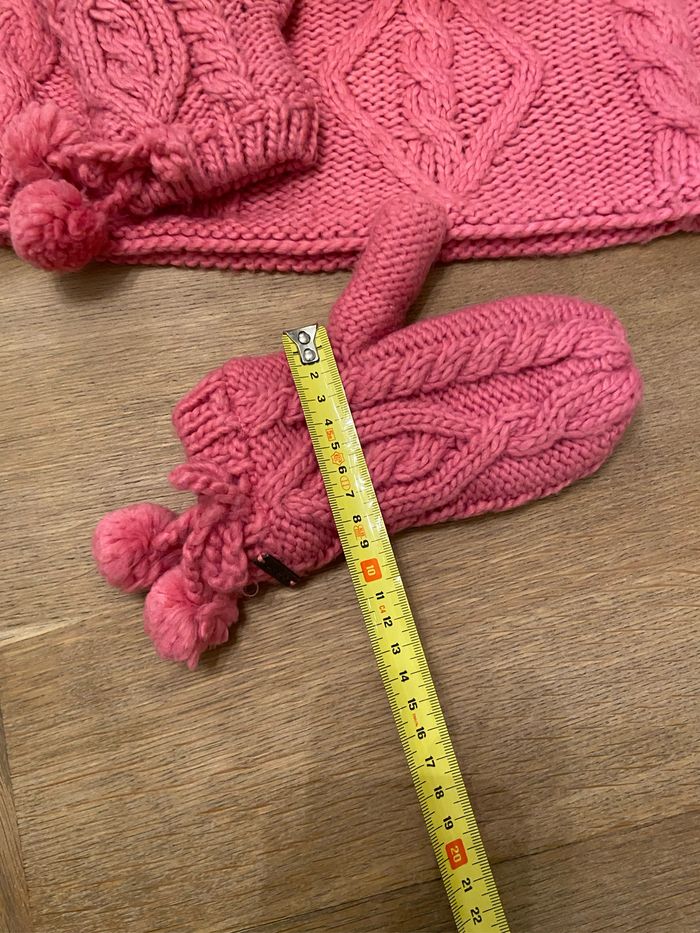 Lot snood/cape et moufles assorties Okaïdi fuschia taille 4/6 ans - photo numéro 8