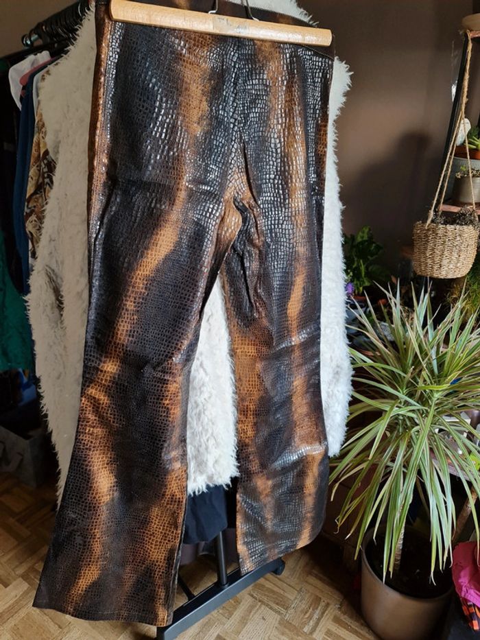 Pantalon stretch reptile marron Friponne - photo numéro 3