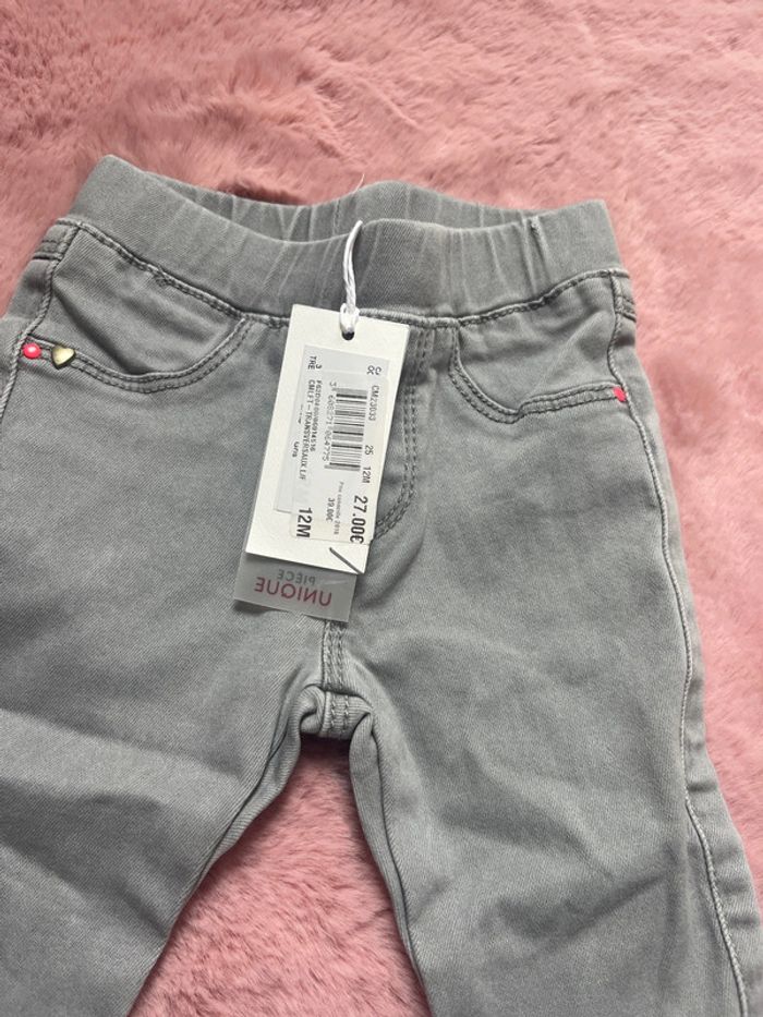 Pantalon gris catimini 12 mois bébé fille - photo numéro 3