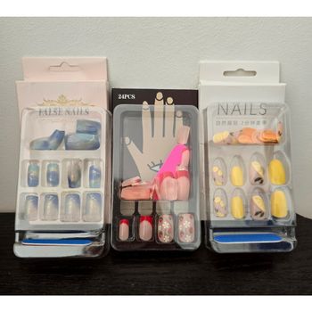 Lot 3 paires de faux ongles