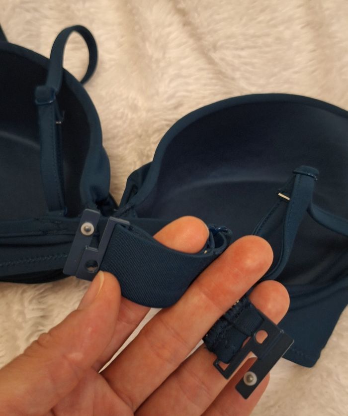 Haut de maillot de bain bleu canard effet push-up - photo numéro 4