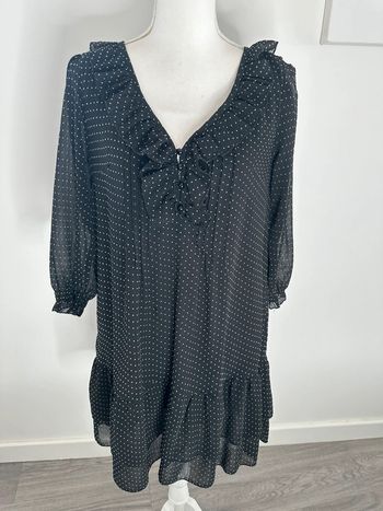 Robe à pois noire et blanche Vintage T36 S