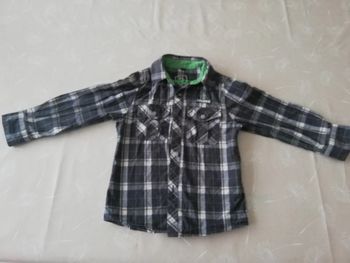 Chemise 4 ans manches longues grise à carreaux creeks
