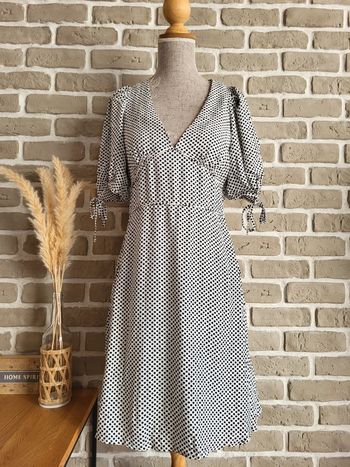 Robe blanche à pois noir H&M neuve