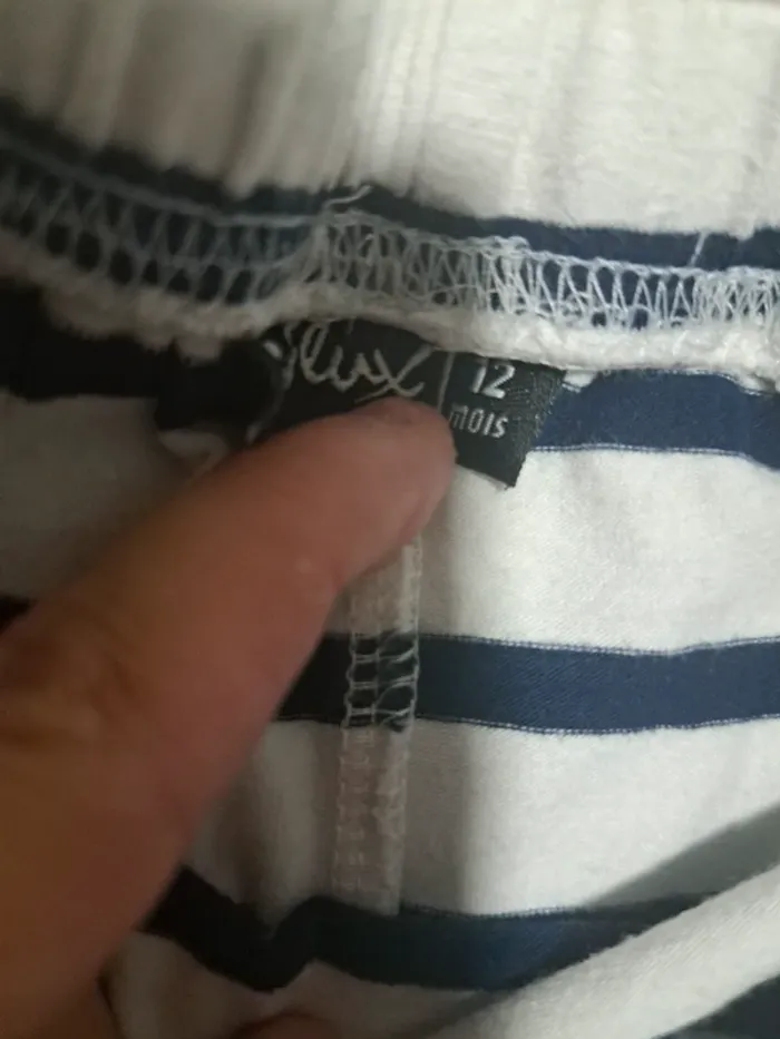 Leggings 12 mois marinière mixte - photo numéro 2