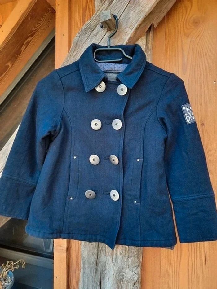 Caban manteau chaud, marine Okaïdi, 8 ans