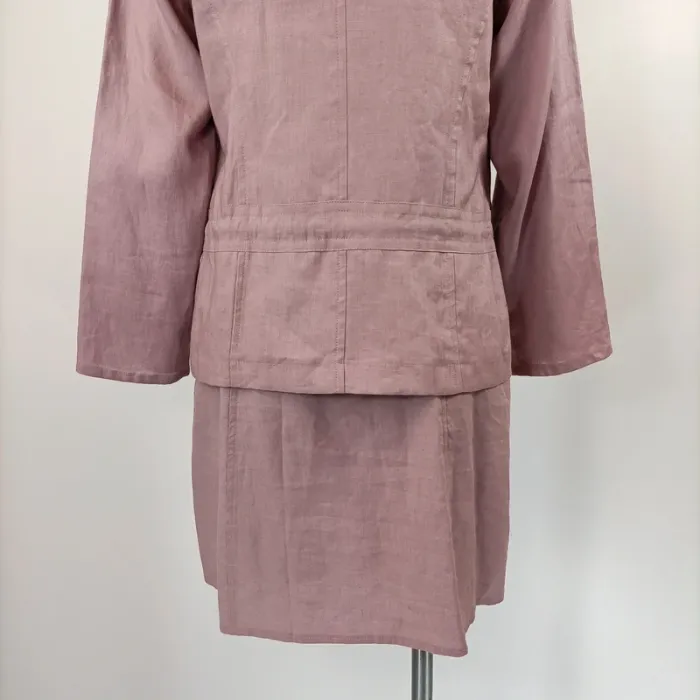 Ensemble Robe veste en Lin - Rose Parme vintage T40 - A201 - photo numéro 6