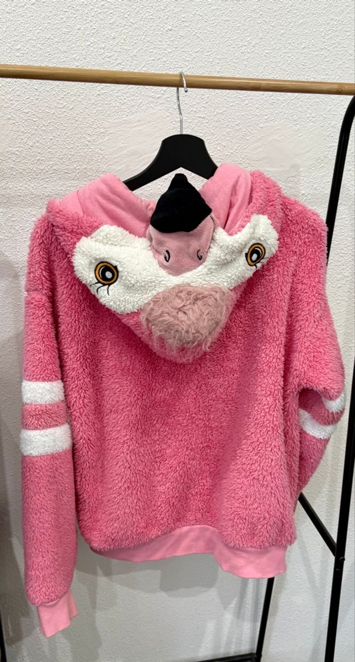 Gilet zippé teddy flamant rose Undiz - Taille L - photo numéro 2