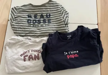 Lot de 3 t-shirts manches longues – 24 mois – Bon état