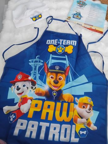 Tablier et toque enfant, paw patrol, neuf