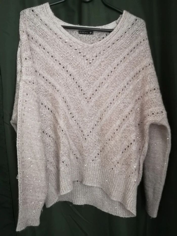Pull laine paillette