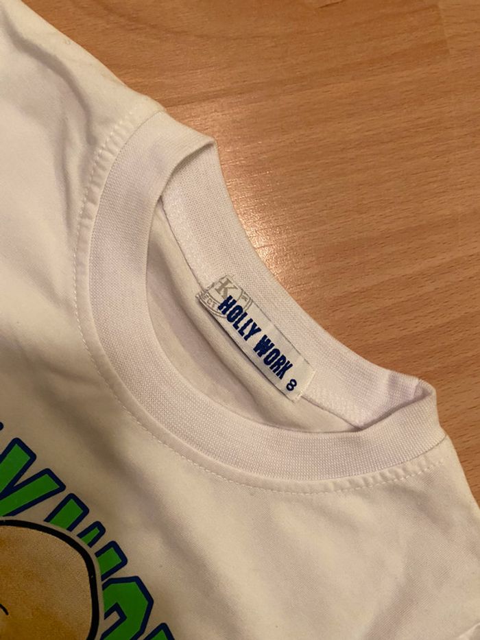 Beau T-shirt blanc MC T. 8 ans neuf - photo numéro 4