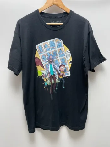 Rick & Morty Black T-Shirt Short Sleeve Mens Size XL