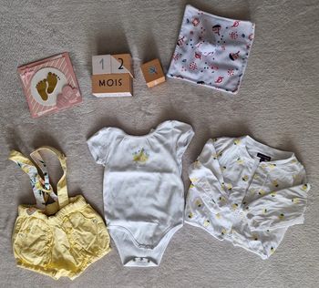 Ensemble 3 pièces blanc & jaune - 12M - Sergent Major (BE)
