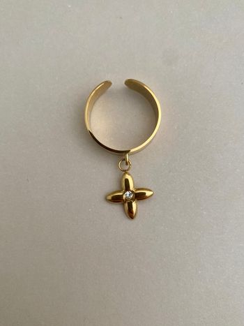 Bague acier dorée