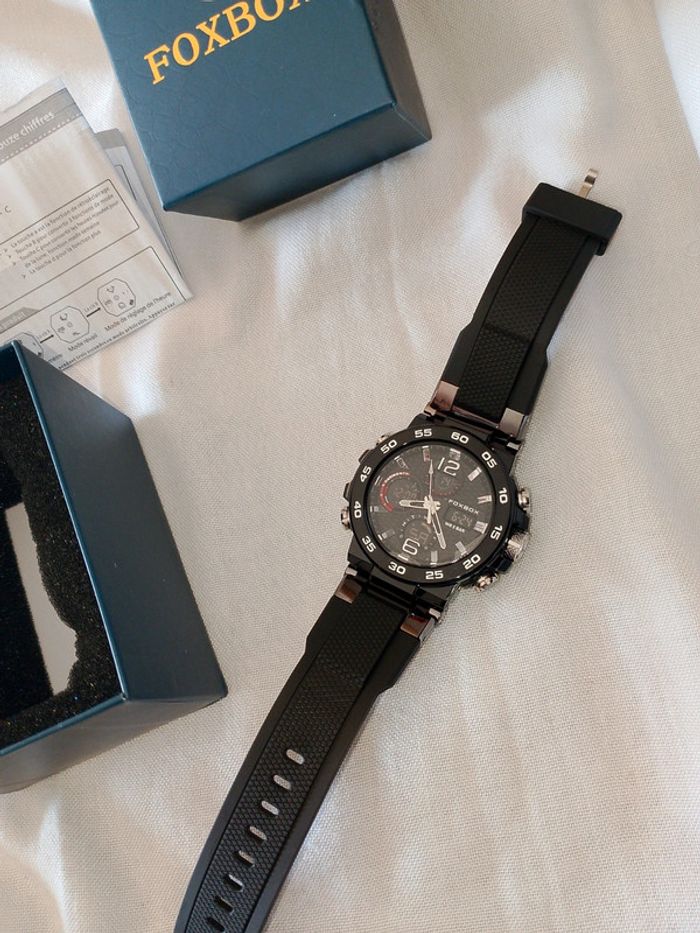 Montre homme cadre noir bracelet noir - photo numéro 9