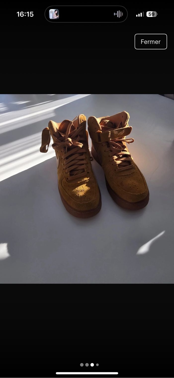 Nike air force 1 montante camel nubuck - photo numéro 3