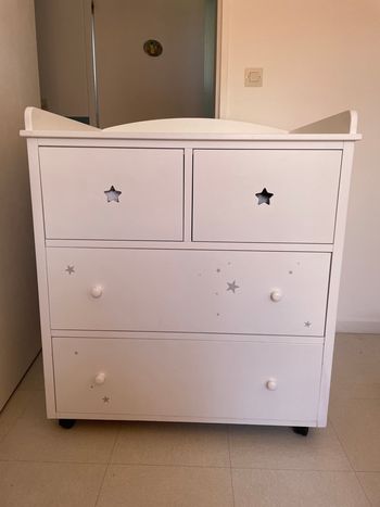 Commode table à langer Maison du Monde – blanche – rangement bébé
