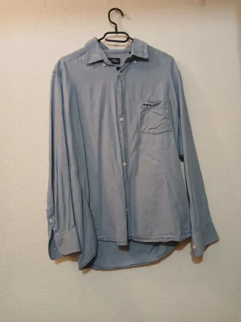 Chemise homme bleu clair " mise au green" taille L