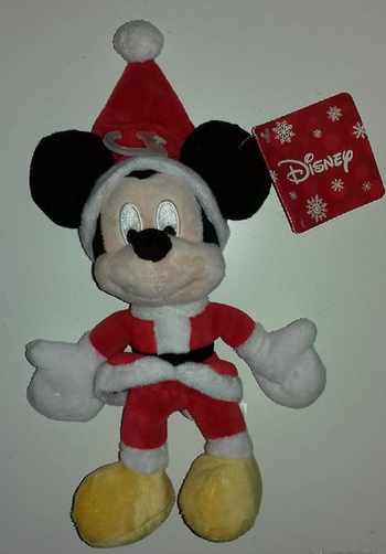 Peluche Mickey de Noel - Disney - 27X18cm - Neuve