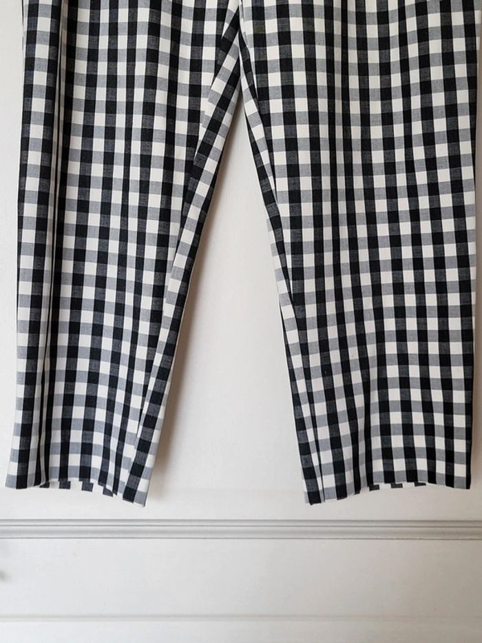 Pantalon crop vichy noir et blanc Mango - Comme neuf - photo numéro 3