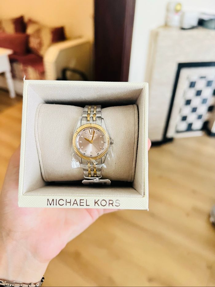 Montre Michael Kors mini Lexington bi color cadran nude