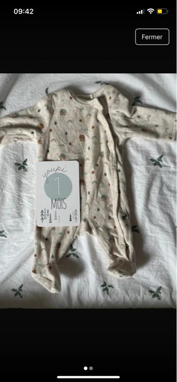 Pyjama chaud hiver kiabi 1 mois beige