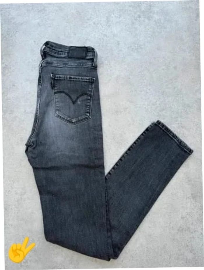 Jeans Levi's 724 W24 FR34 coupe skinny noir Femme Women pan593b