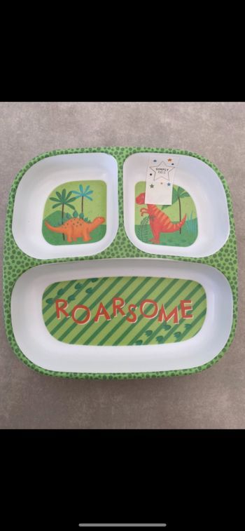 Assiette à compartiments mélamine Dinosaure 🦖