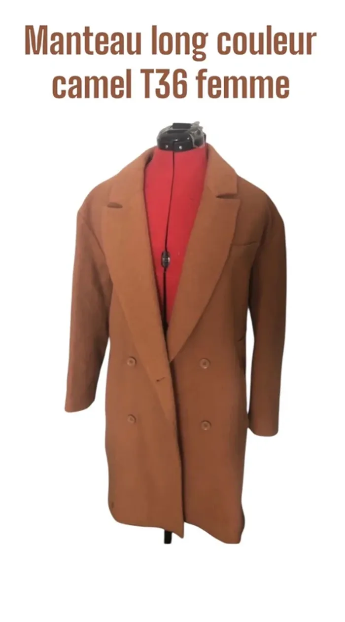 Manteau long couleur camel T36 femme 🧥