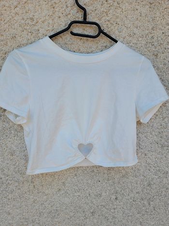 T-shirt crop top original cœur vintage chic élégant old money