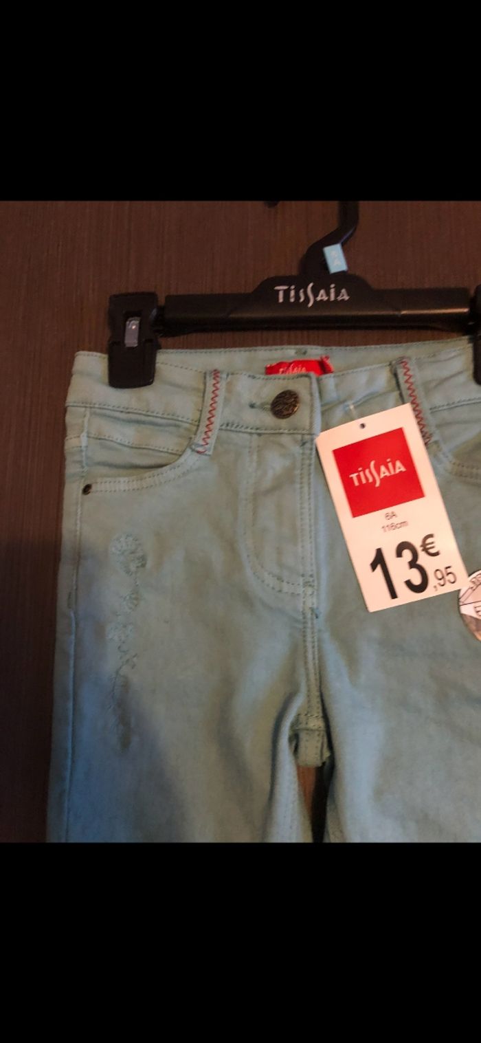 Pantalon jean taille réglable fille 6 ans - photo numéro 2