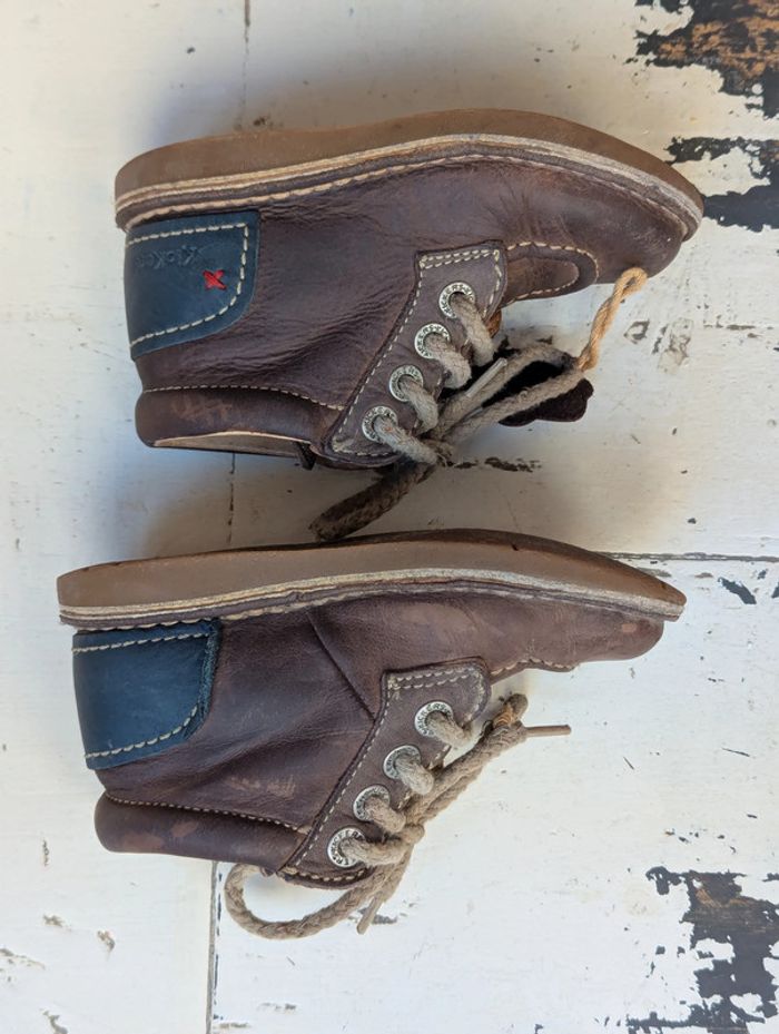 Chaussures montantes en cuir marron Kickers – Taille 25 - photo numéro 2