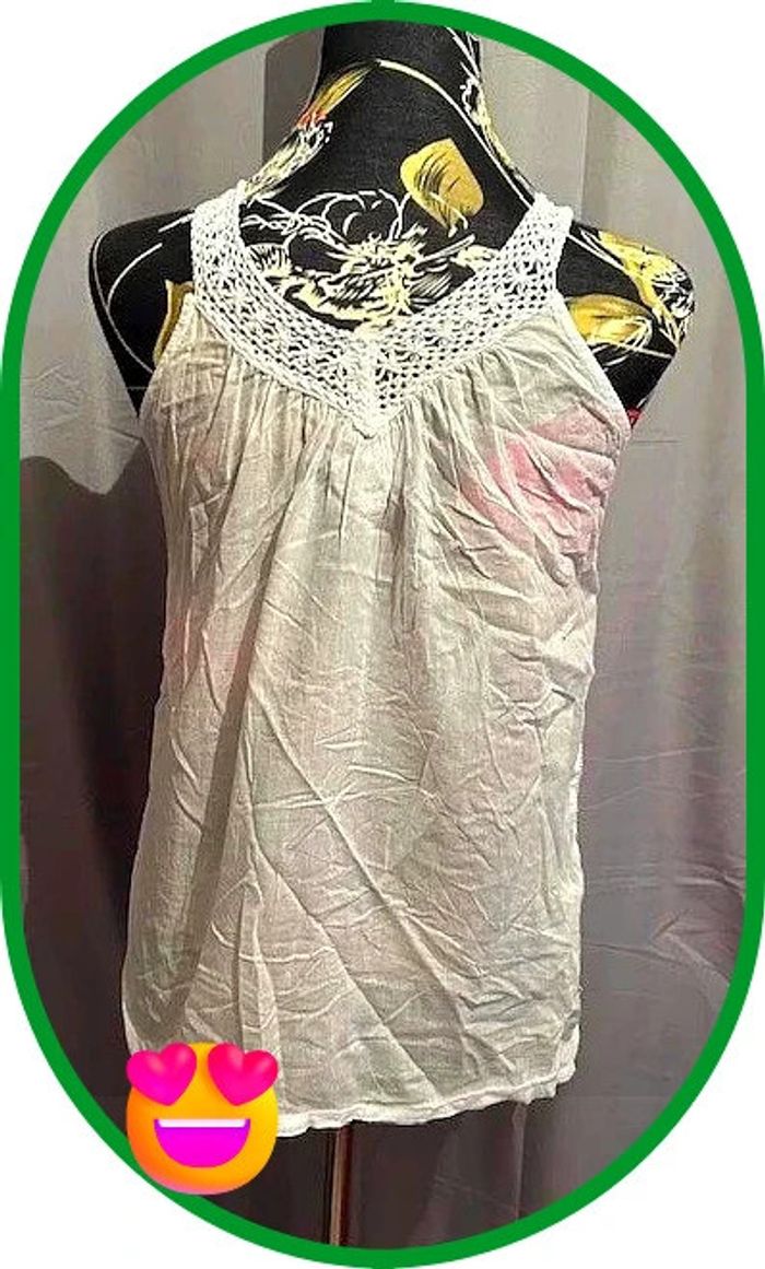 🌷Sublime debardeur blanc avec dentelle*🌷