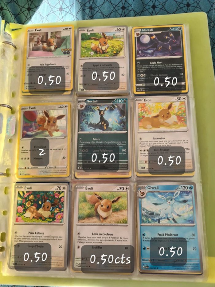 Carte pokemon evoli noctali givrali