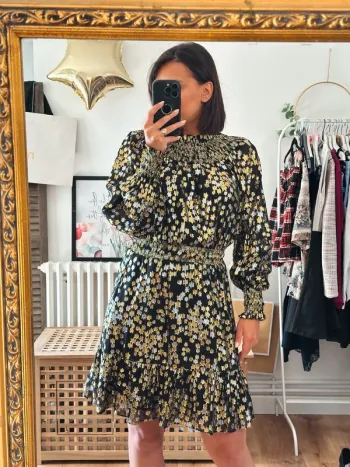 Robe Michael Kors noire dorée et argentée taille 36