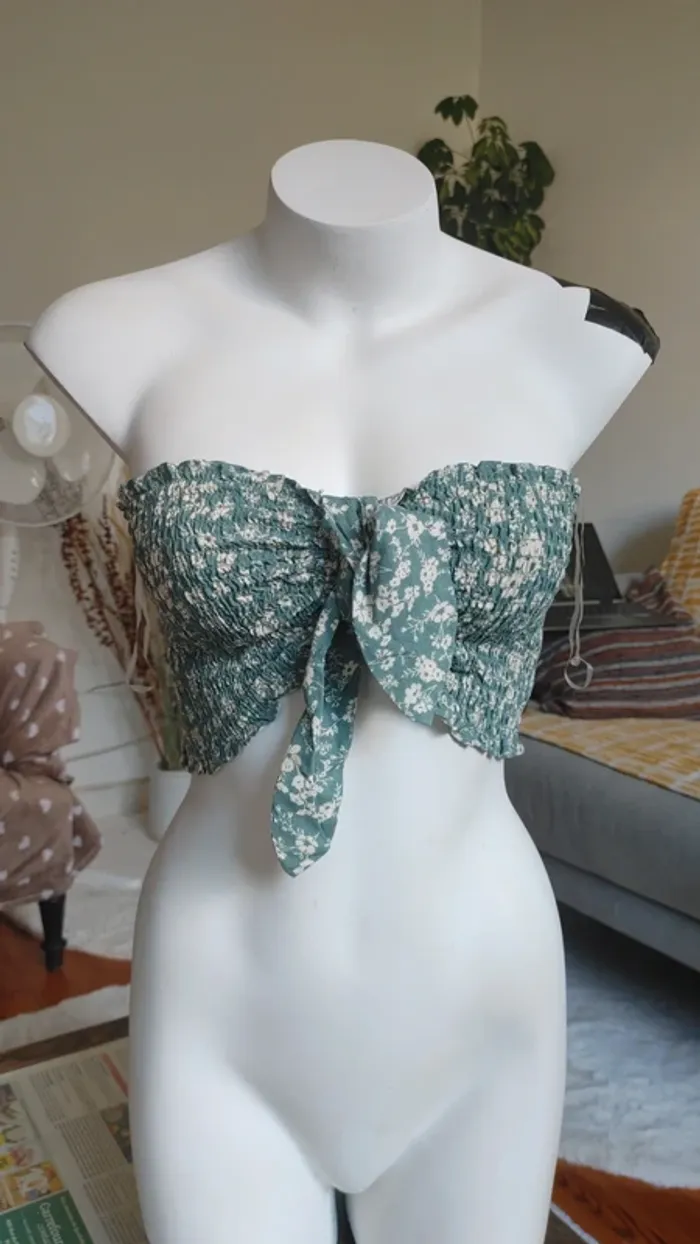 Bustier en viscose noeud crop top