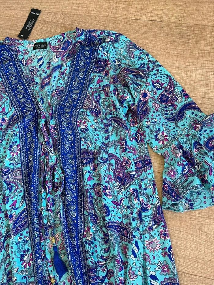 Kimono long imprimé neuf en soie taille unique - photo numéro 12