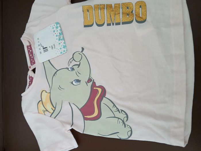 tee shirt fille dumbo disney 81 cm 18 mois - photo numéro 3