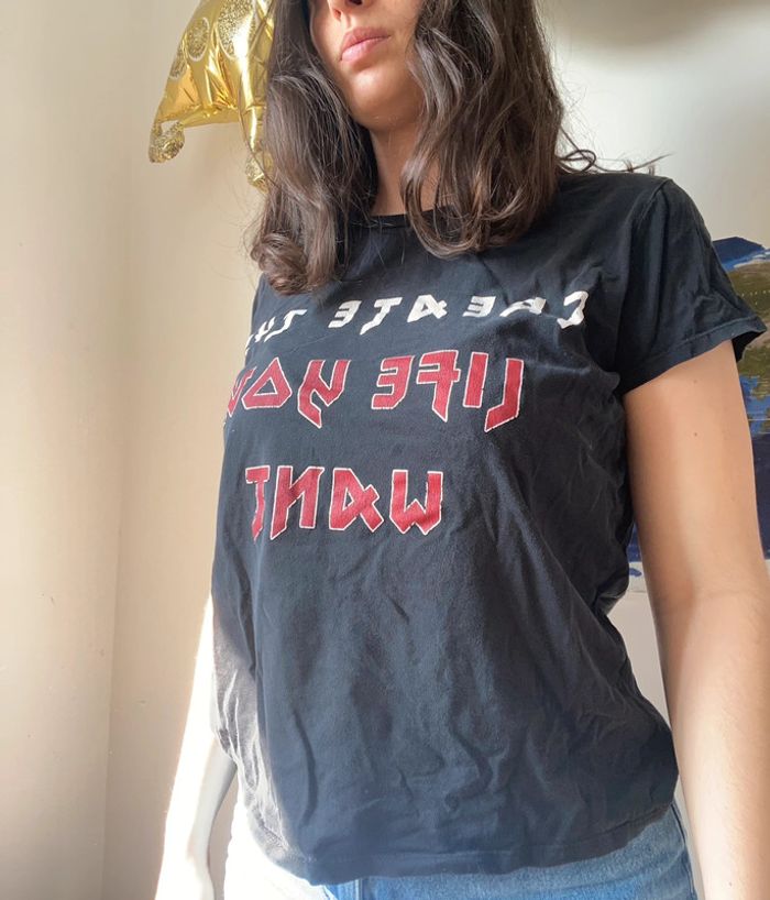 Tee shirt noir imprimé
