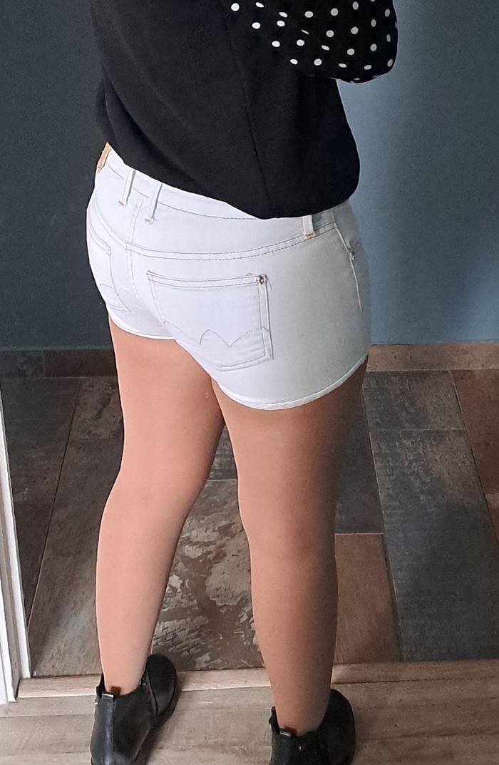 Short en jean bleu clair femmes Le Temps Des Cerises taille 35 - photo numéro 4