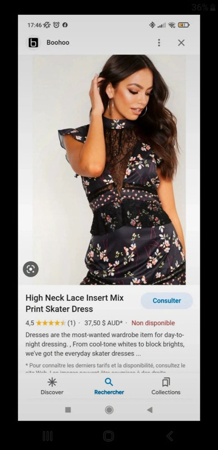 Robe satin et dentelle 40/42 (prix ferme) - photo numéro 4