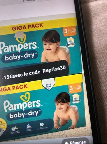 2 carton de couche Pampers taille 3