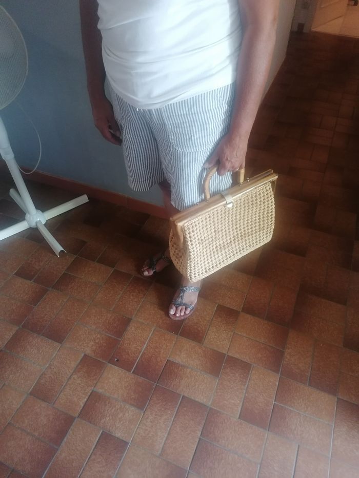 Sac vintage raphia naturel et bambou - photo numéro 10