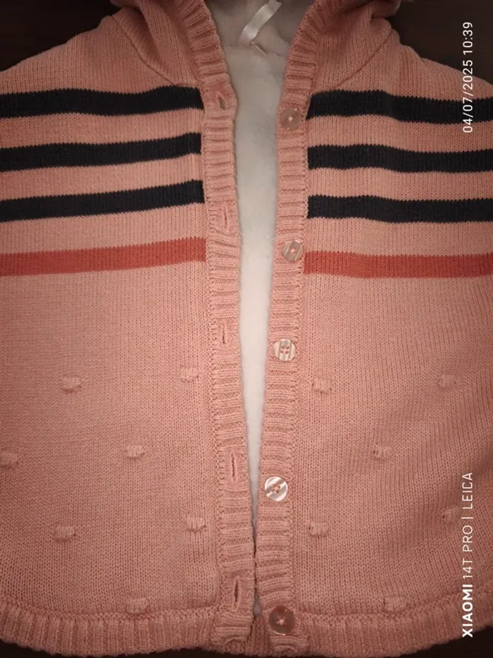Poncho rose 12mois 74cm Orchestra - photo numéro 4