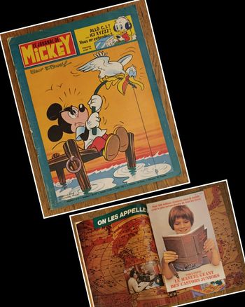 Ancien journal de Mickey avec dépliant Manuel géant Castors juniors N°1323 Année 1977 vintage