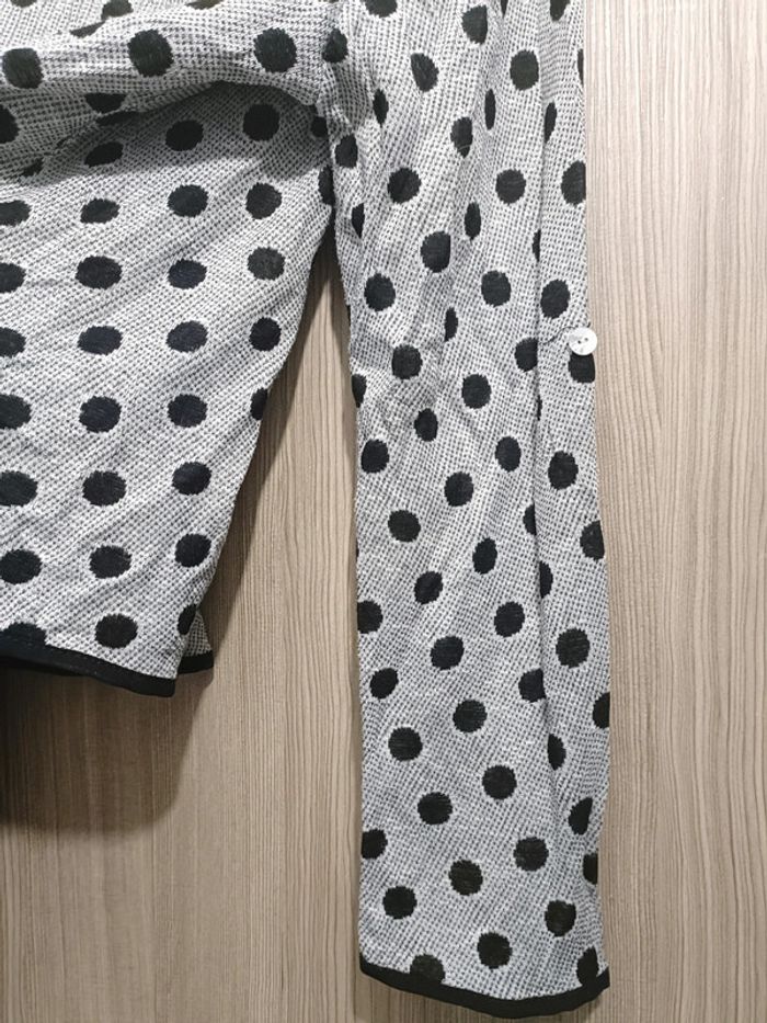 Blouse mi longue a pois noir - photo numéro 6
