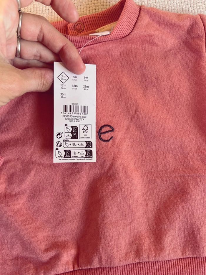 Robe style sweat-shirt corail love neuf - photo numéro 4