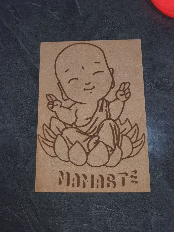 Plaque bouddha en bois