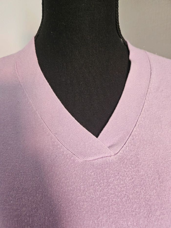 Pull col V et manches 3/4 Froggy lilas taille 1 / taille 36 - photo numéro 2